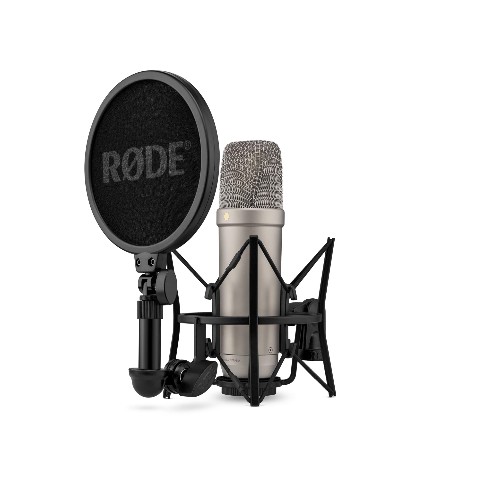 RØDE NT1 Signature Series Microfono a condensatore a grande diaframma della con supporto antivibratorio, filtro antipop e cavo XLR per produzione musicale, registrazione vocale, streaming e podcast