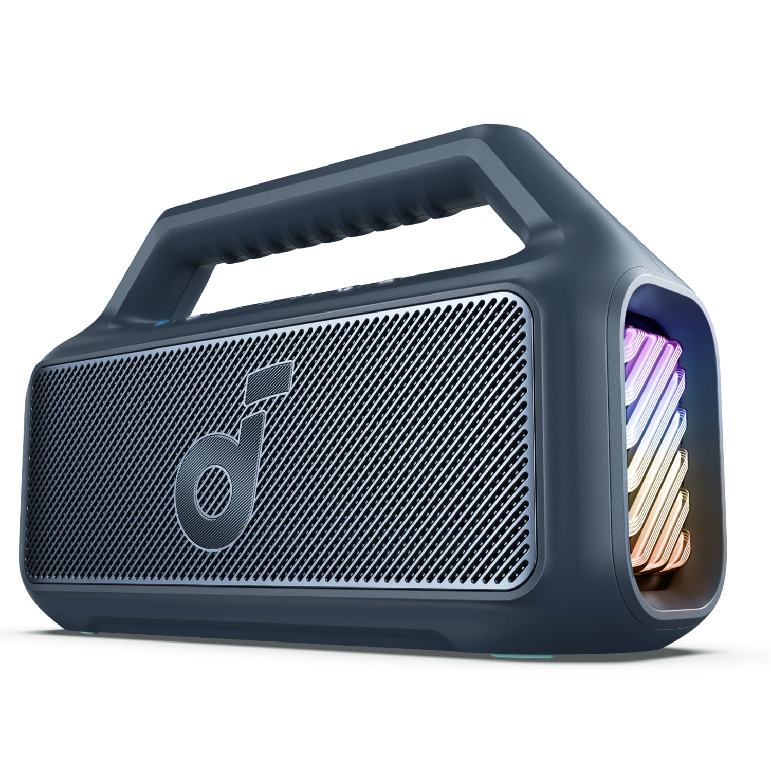 Soundcore Cassa Bluetooth Portatile Boom 2, 80W Booming Sound con Subwoofer e BassUp 2.0, 24H, IPX7, Luce LED, USB-C, EQ Personalizzato, per Esterni, Campeggio Spiaggia e Giardino
