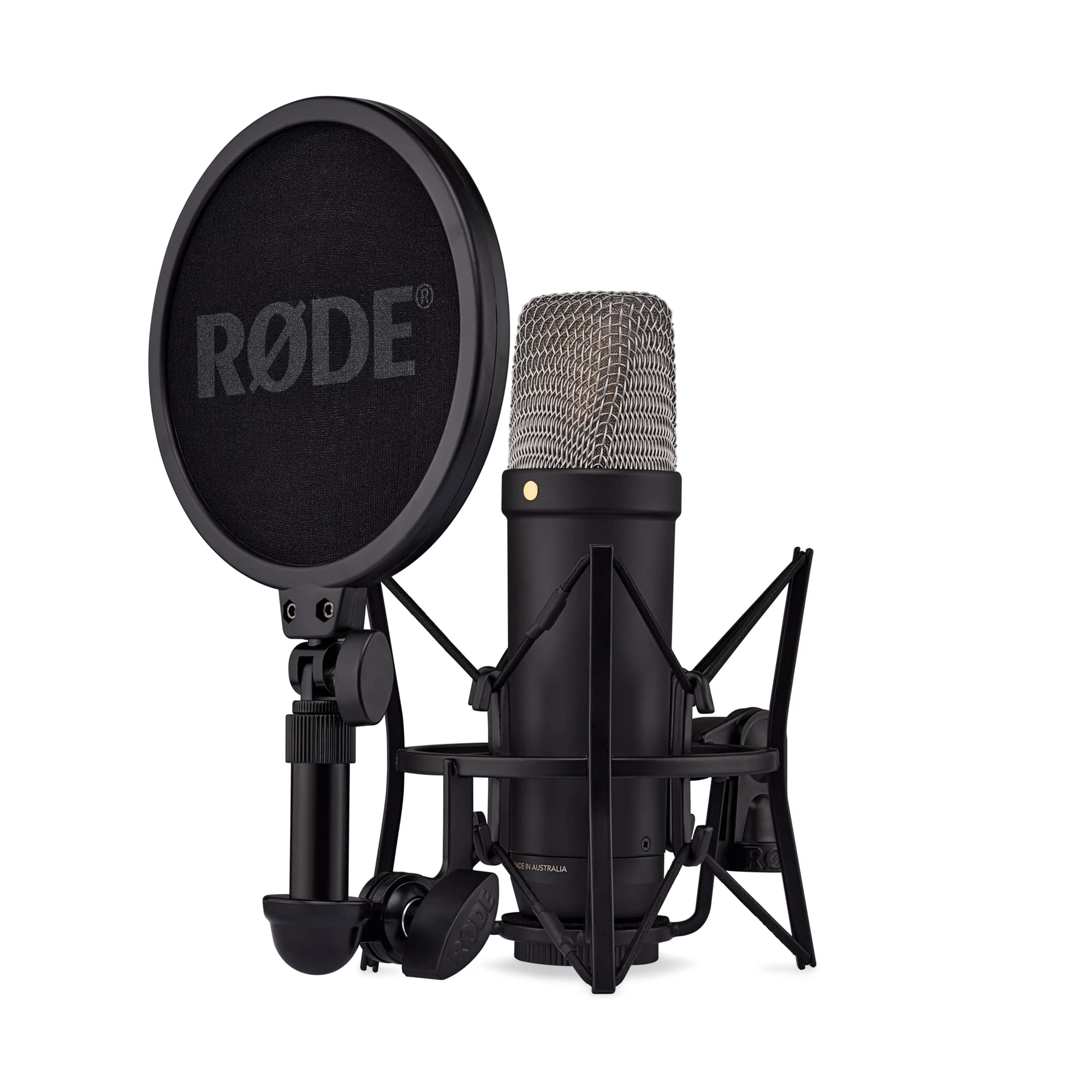 RØDE NT1 Signature Series Microfono a condensatore a grande diaframma della con supporto antivibratorio, filtro antipop e cavo XLR per produzione musicale, registrazione vocale, streaming e podcast