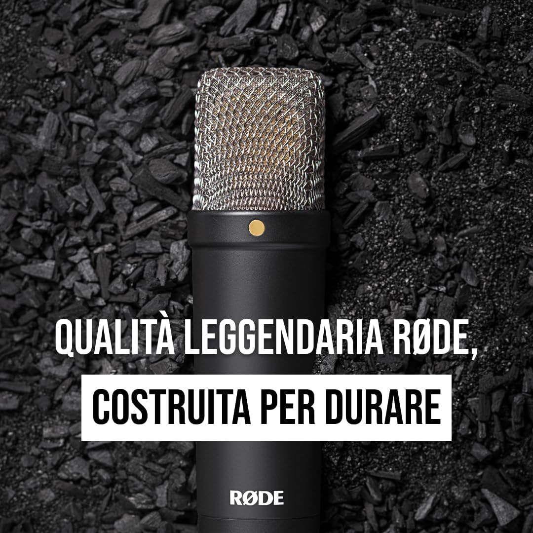 RØDE NT1 Signature Series Microfono a condensatore a grande diaframma della con supporto antivibratorio, filtro antipop e cavo XLR per produzione musicale, registrazione vocale, streaming e podcast