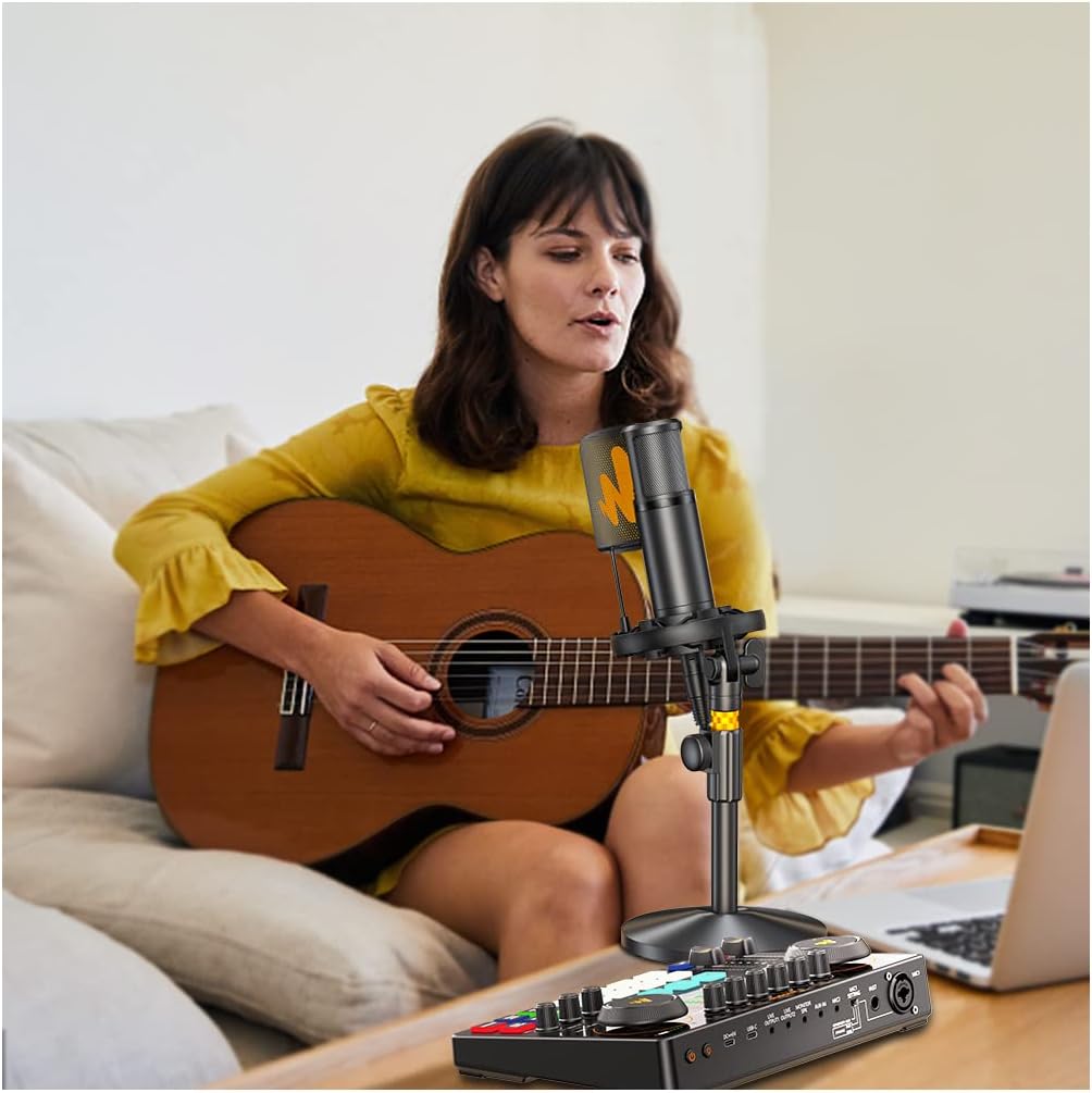 MAONO AME2A Interfaccia audio - effetti integrati, ingresso XLR e Inst, microfono incluso