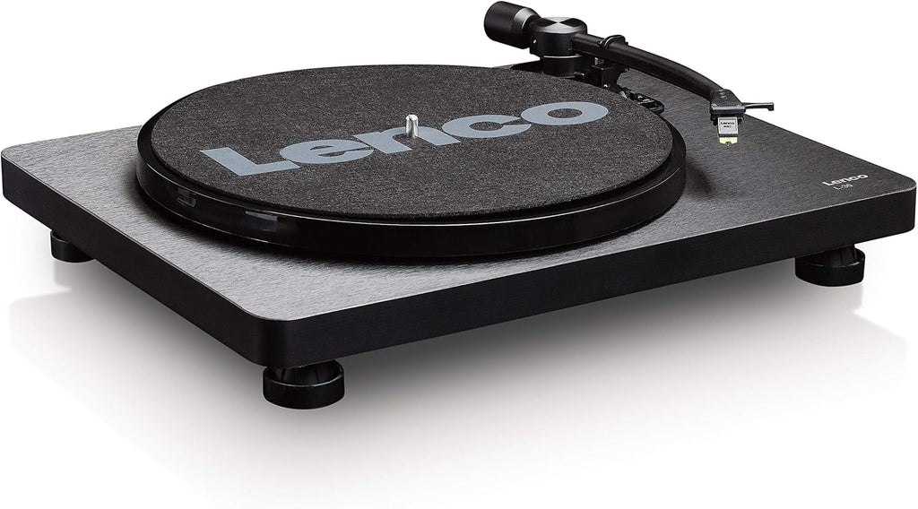 Lenco L-30BK Giradischi USB - giradischi con trasmissione a cinghia - 33 e 45 giri - USB - uscita RCA - digitalizzazione dischi - preamplificatore - legno