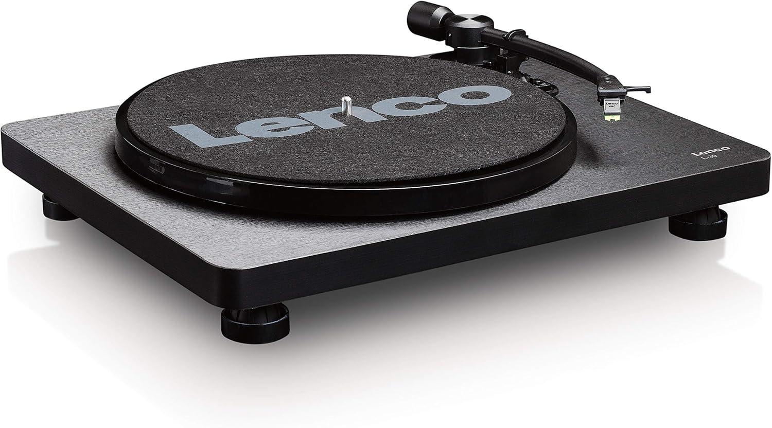 Lenco L-30BK Giradischi USB - giradischi con trasmissione a cinghia - 33 e 45 giri - USB - uscita RCA - digitalizzazione dischi - preamplificatore - legno