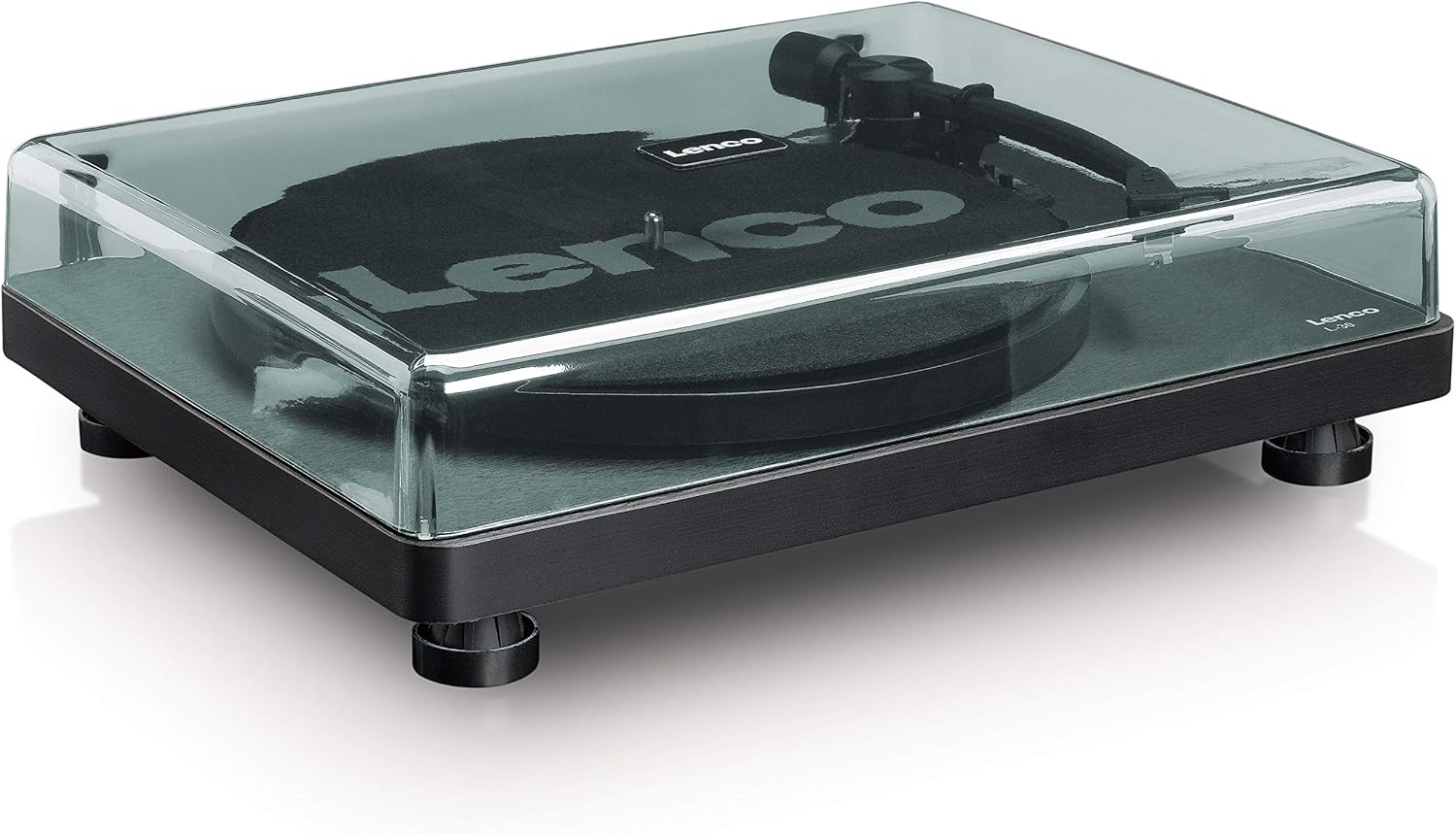 Lenco L-30BK Giradischi USB - giradischi con trasmissione a cinghia - 33 e 45 giri - USB - uscita RCA - digitalizzazione dischi - preamplificatore - legno