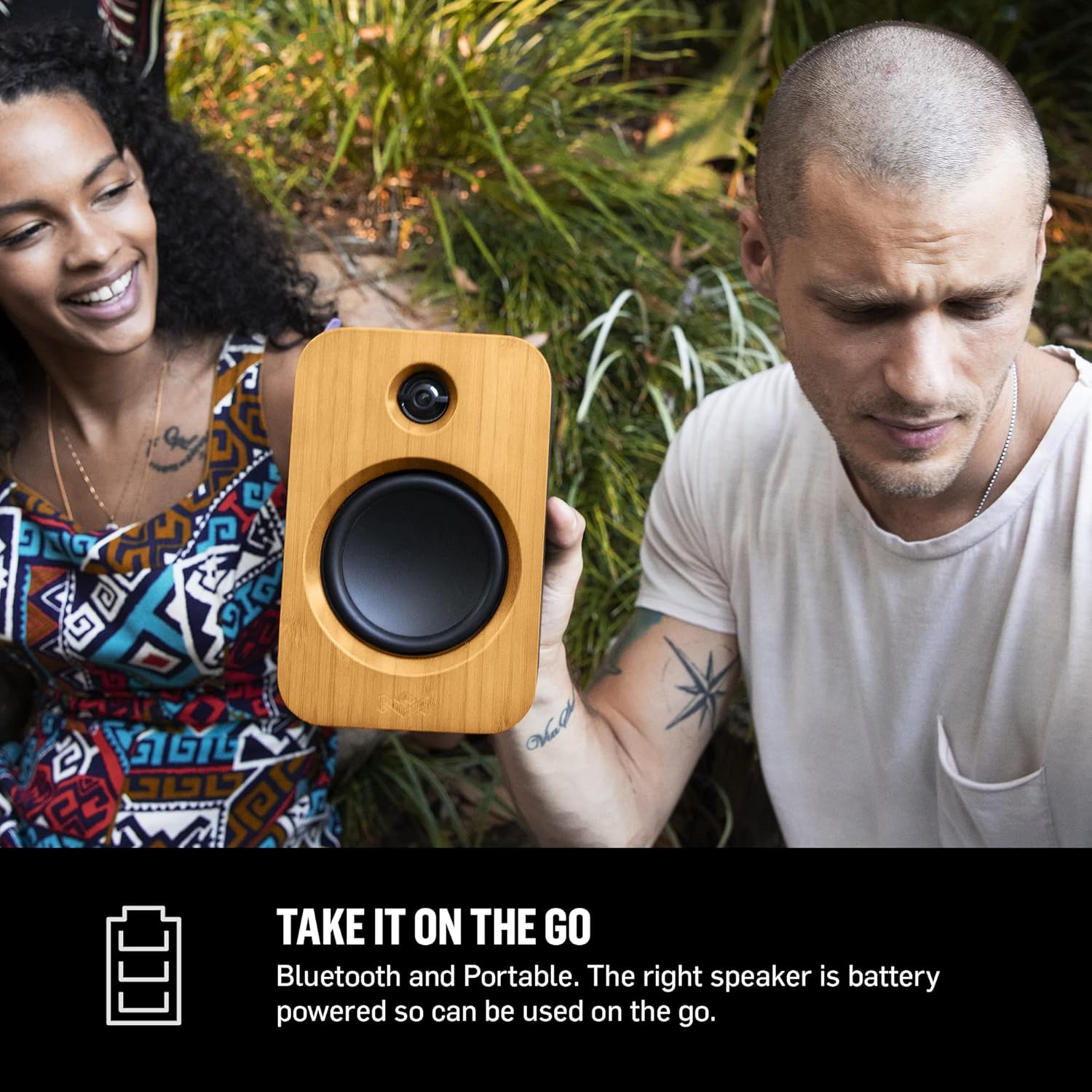 Marley Casse House of Get Together Duo da Libreria - Casse Bluetooth con Ingresso AUX, Compatibili con Giradischi e Vinili - Altoparlanti Libreria Attivi ad Alta Definizione, Design Sostenibile
