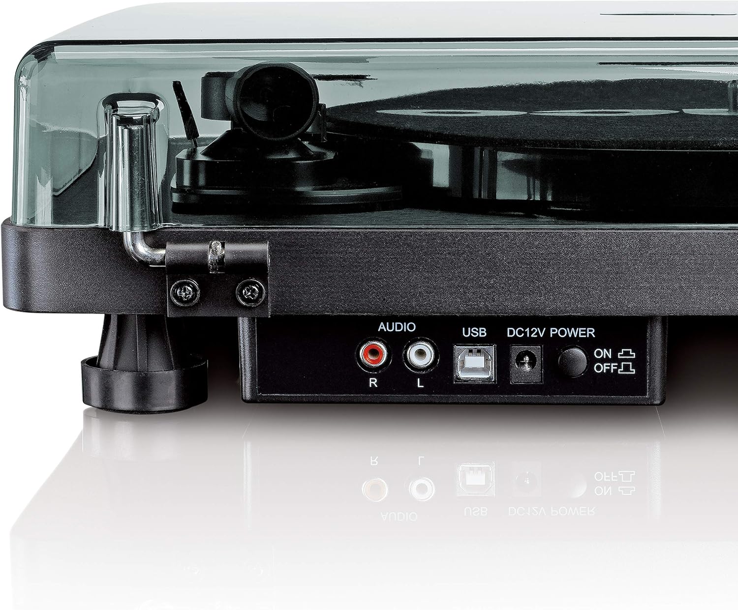 Lenco L-30BK Giradischi USB - giradischi con trasmissione a cinghia - 33 e 45 giri - USB - uscita RCA - digitalizzazione dischi - preamplificatore - legno